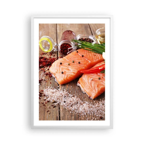 Plagát v bielom ráme - Nórske dobrodružstvo v kuchyni - 50x70 cm