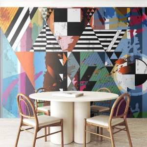 Fototapeta Premium Canvas - Geometricky a organicky - Abstrakcia, Kus, Moderné umenie - 400x280 cm