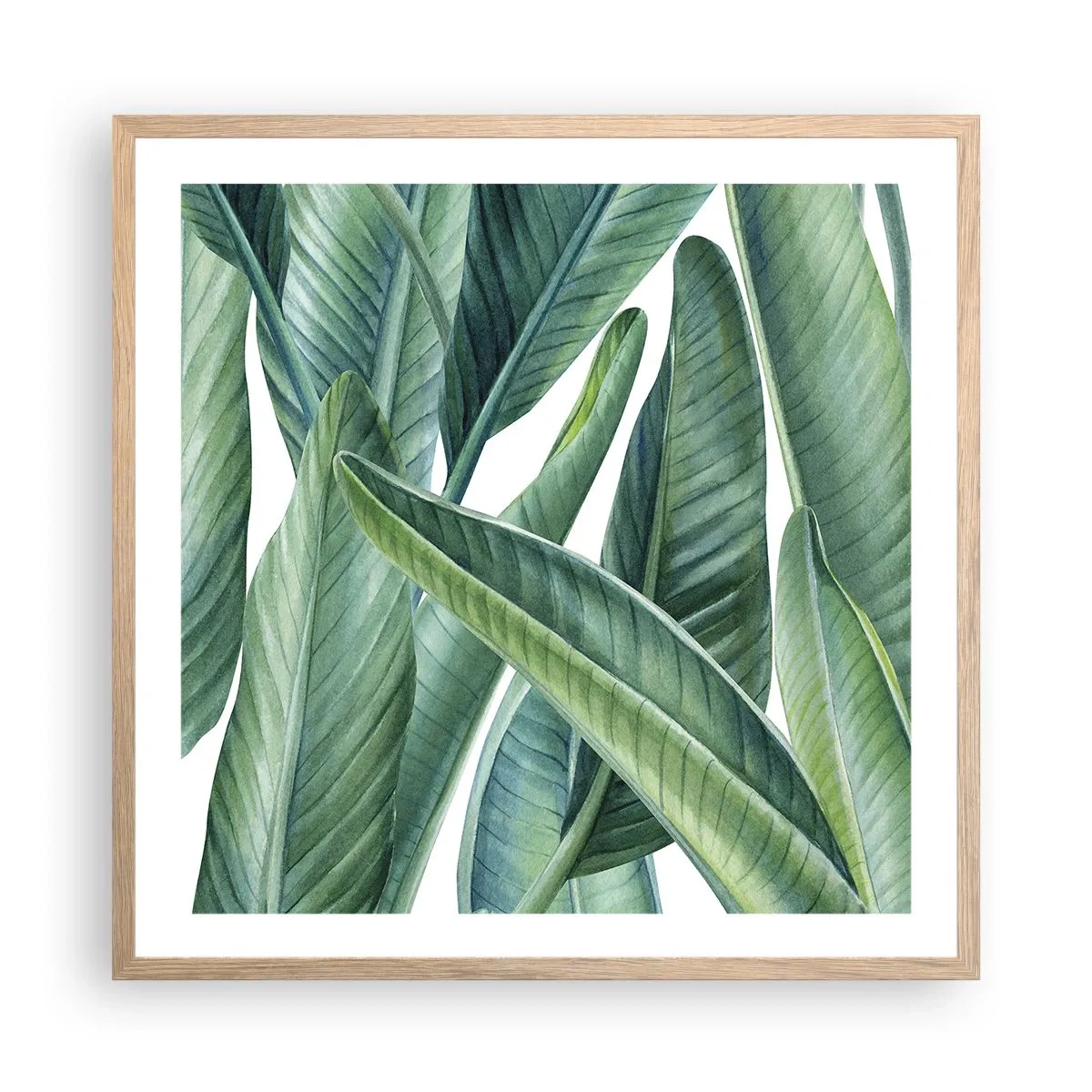 Plagát v ráme zo svetlého duba - Proste zelená - 60x60 cm