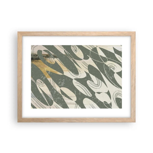 Plagát v ráme zo svetlého duba - Rytmizovaná abstrakcia - 40x30 cm