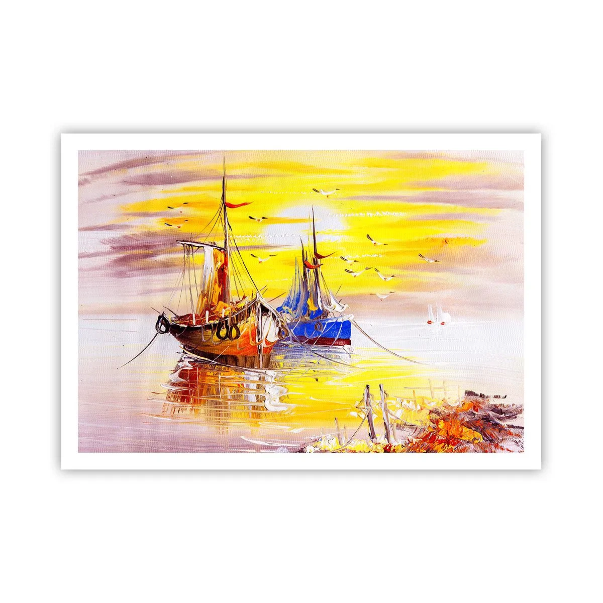 Plagát - Zaslúžený odpočinok v prístave - 100x70 cm