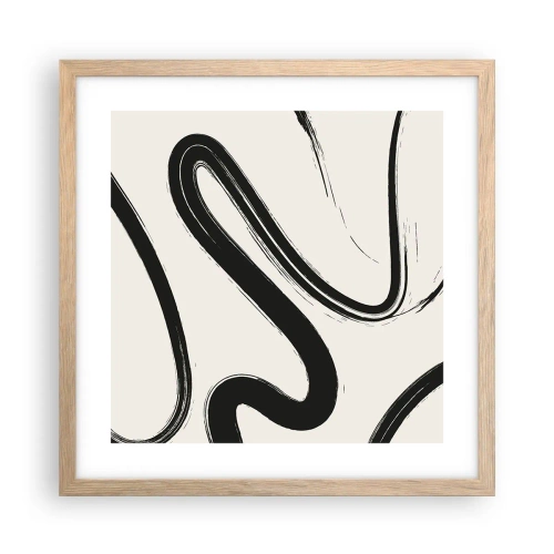 Plagát v ráme zo svetlého duba - Čiernobiely rozmar - 40x40 cm