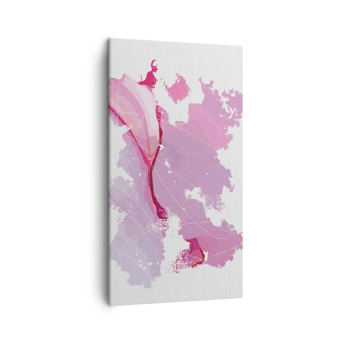 Obraz na plátne - Mapa ružového sveta - 45x80 cm