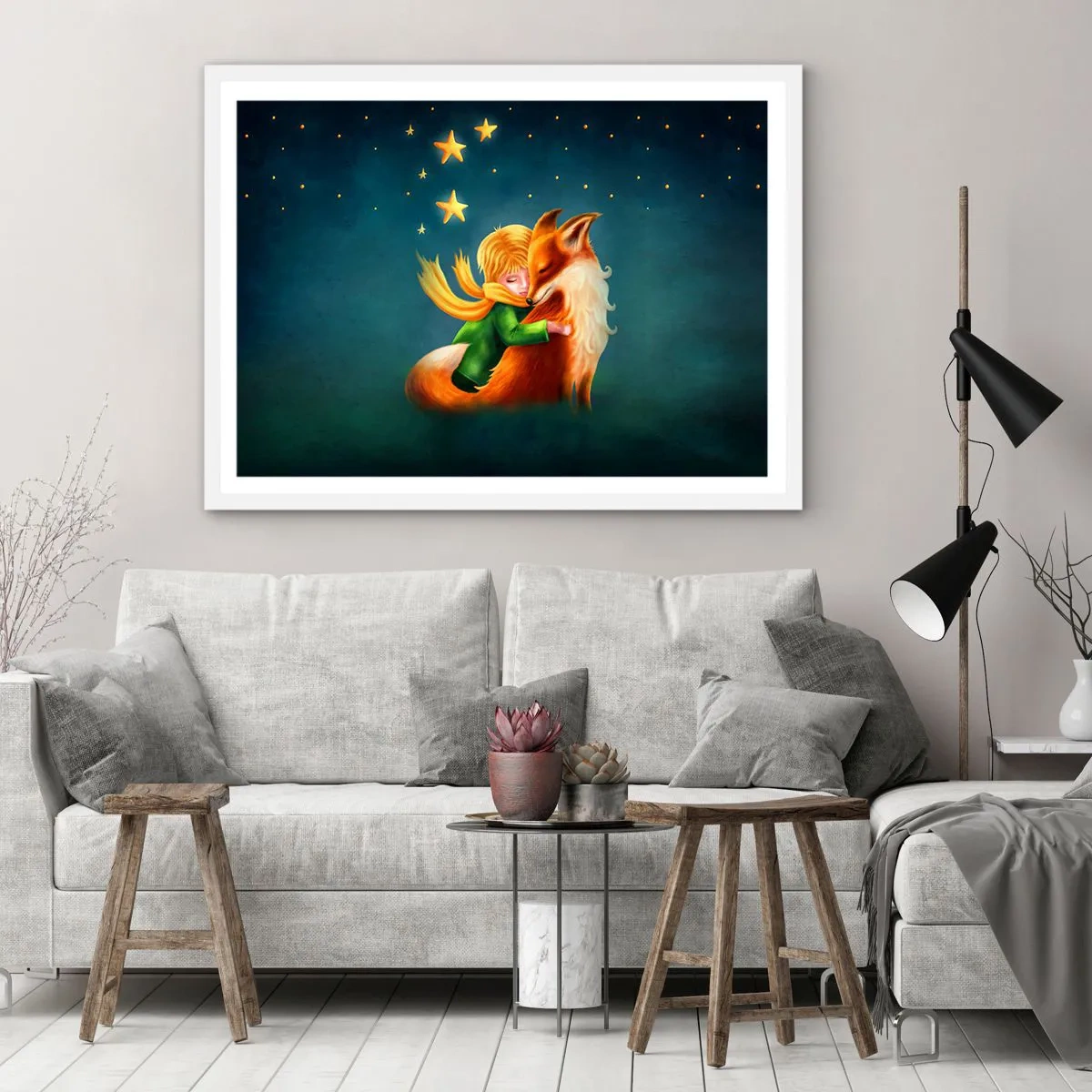 Plagát v bielom ráme - Malý princ - 50x40 cm