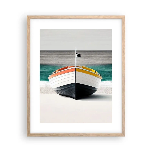 Plagát v ráme zo svetlého duba - Na správnom mieste - 40x50 cm