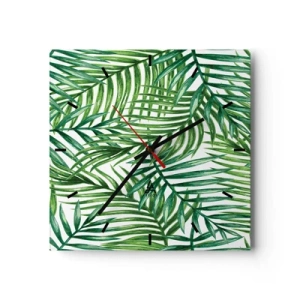 Nástenné hodiny - Pod zeleným baldachýnom - 30x30 cm