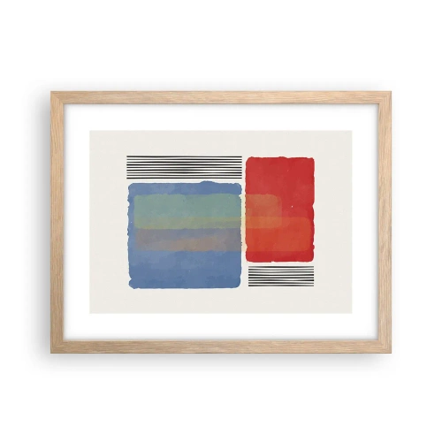 Plagát v ráme zo svetlého duba - Duch a písmeno geometrie - 40x30 cm