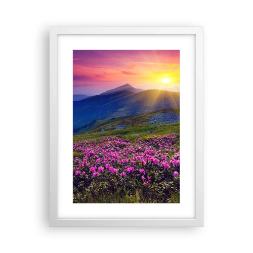 Plagát v bielom ráme - …A okolo vonia kosodrevina a voňajú byliny - 30x40 cm