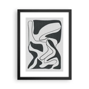 Plagát v čiernom ráme - Abstraktná hra v labyrinte - 30x40 cm
