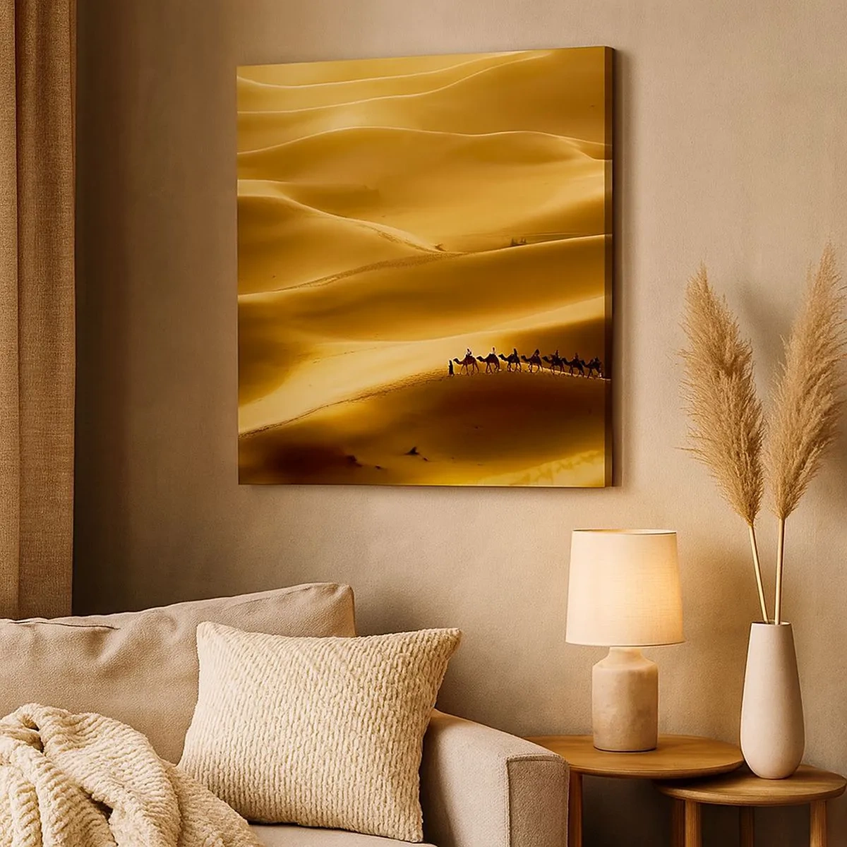 Obraz na plátne - Karavána na vlnách púšte - 30x30 cm