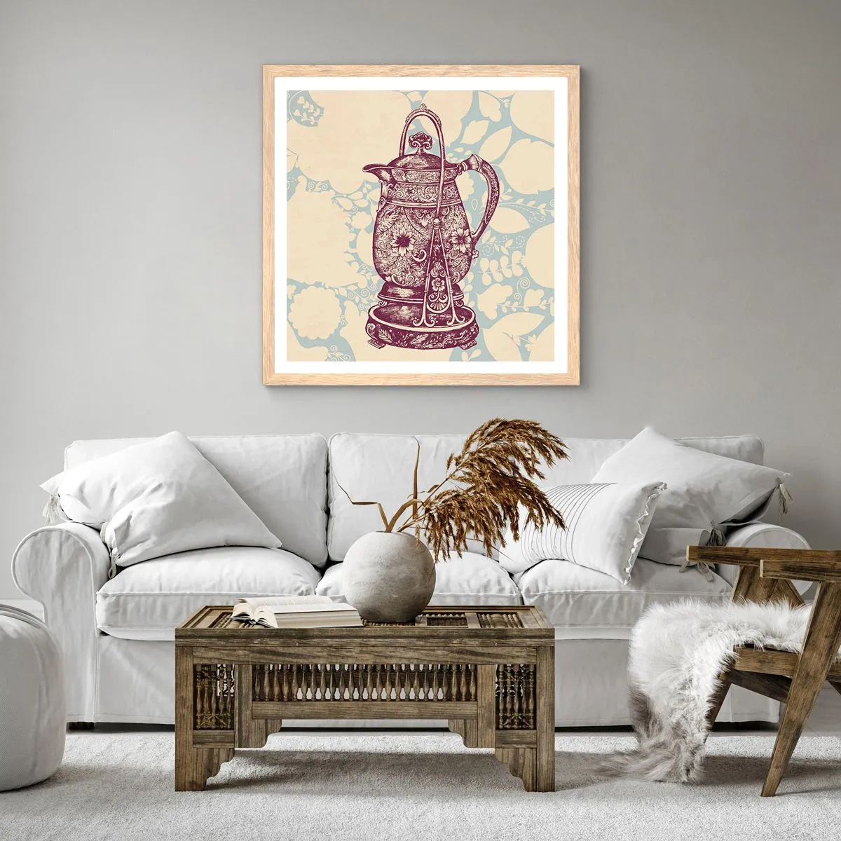 Plagát v ráme zo svetlého duba - Krása všedného dňa - 60x60 cm