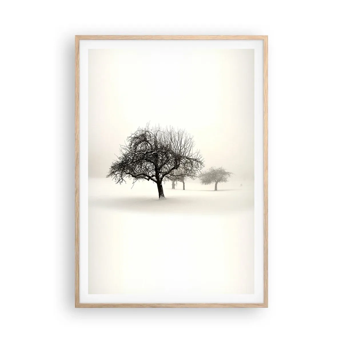 Plagát v ráme zo svetlého duba - Zimný sen - 70x100 cm
