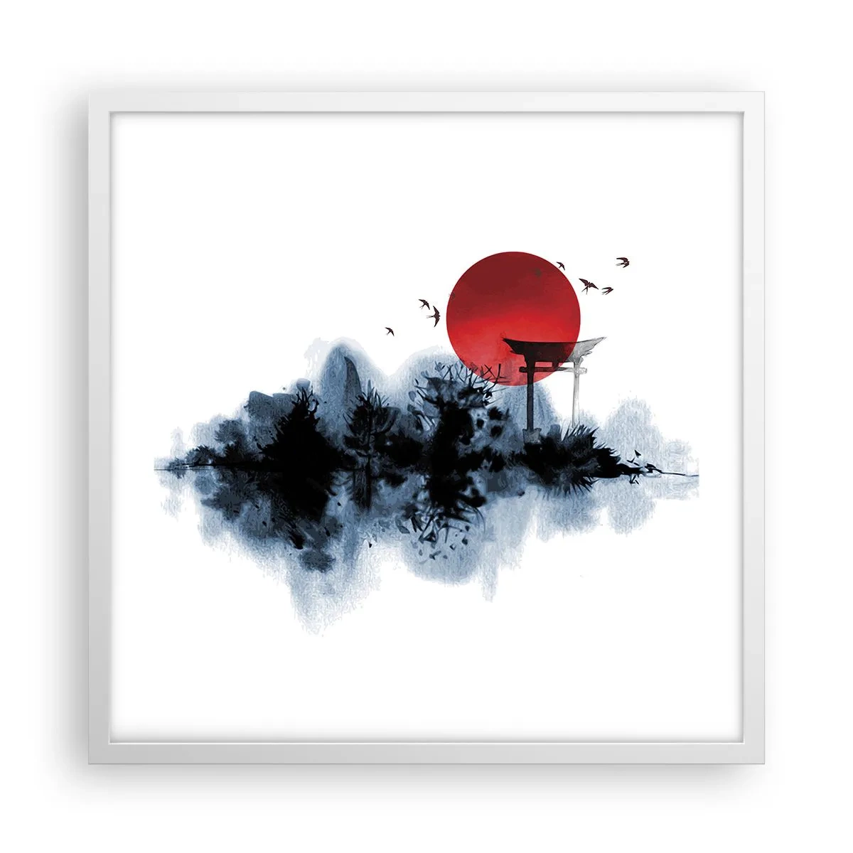 Plagát v bielom ráme - Japonský pohľad - 50x50 cm