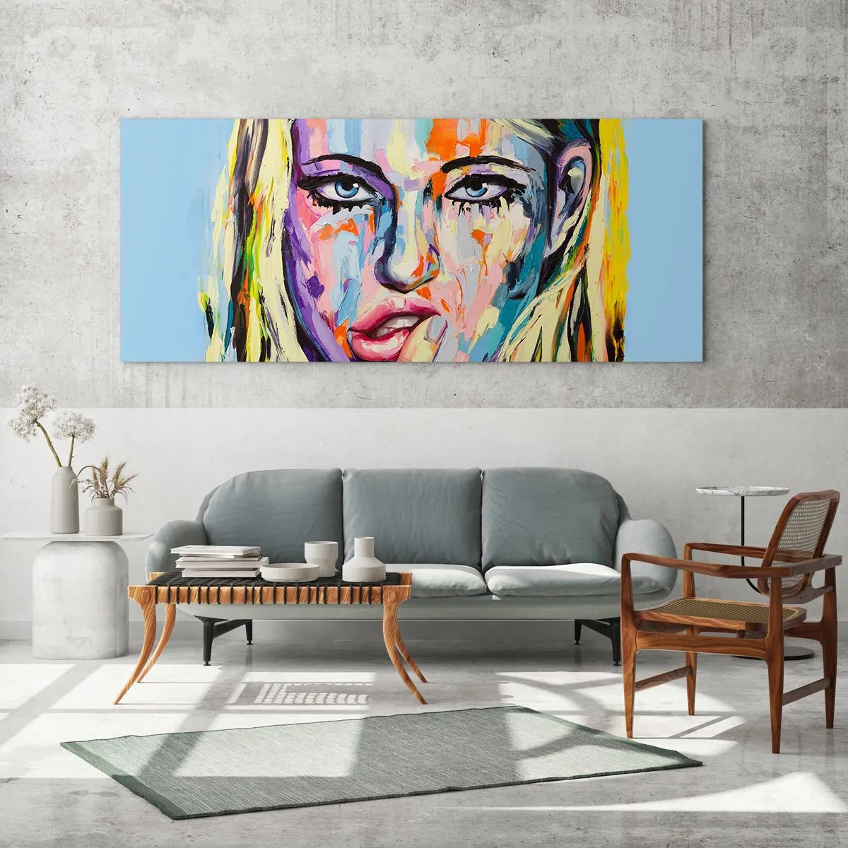 Obraz na skle - Pozri sa jej priamo do očí - 140x50 cm