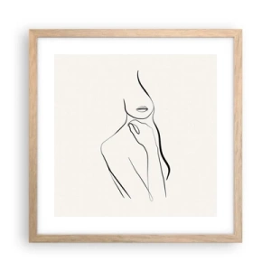 Plagát v ráme zo svetlého duba - Vlna melanchólie - 40x40 cm