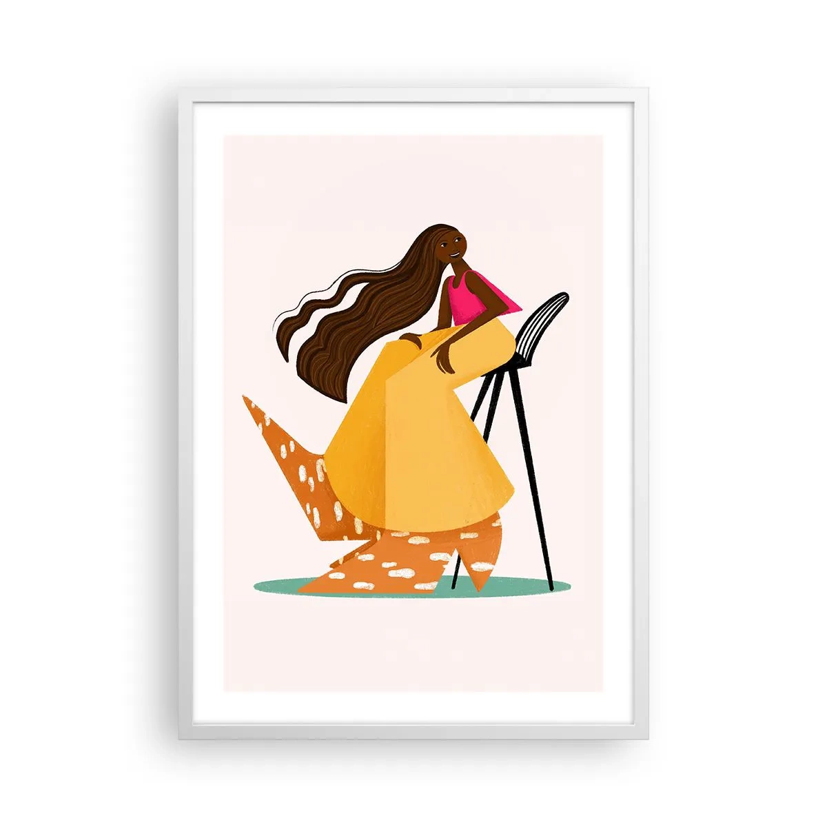 Plagát v bielom ráme - Móda je tiež zábava - 50x70 cm