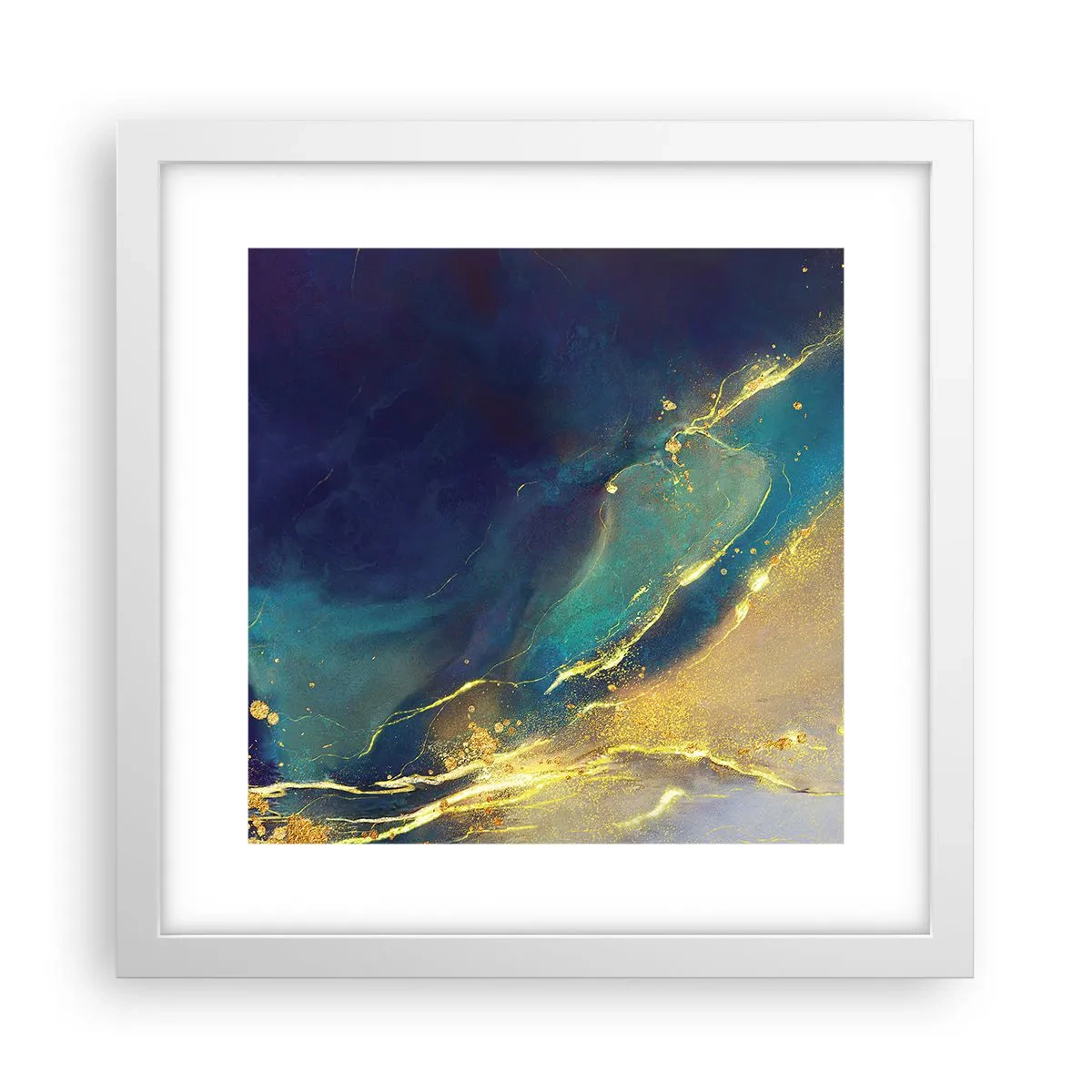 Plagát v bielom ráme - Zlatý močiar - 30x30 cm