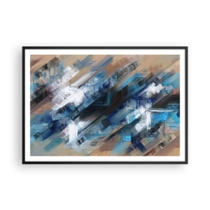 Plagát v čiernom ráme - Modrá šikmosť - 100x70 cm