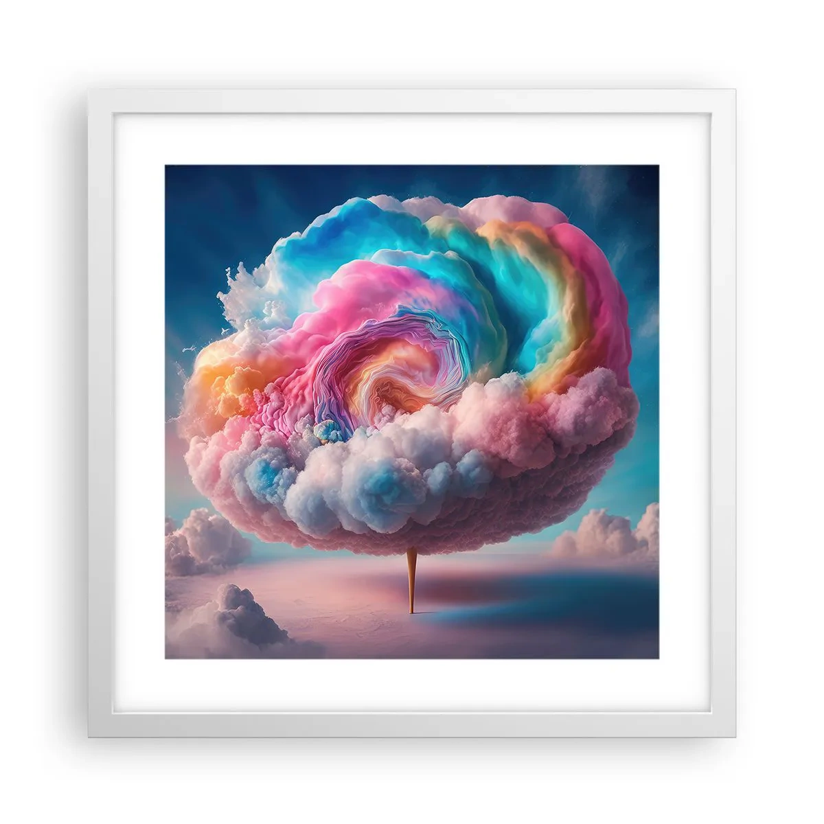 Plagát v bielom ráme - Sen o zábavnom parku - 40x40 cm