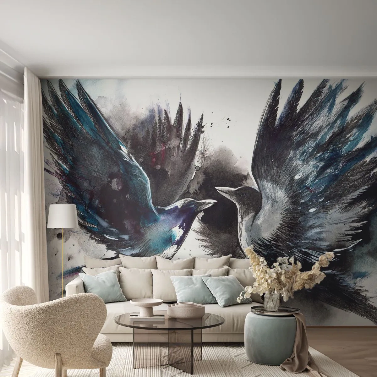 Fototapeta Premium Canvas - Havran havranovi… - Abstrakcia, Vták, Zvieratá - 450x315 cm