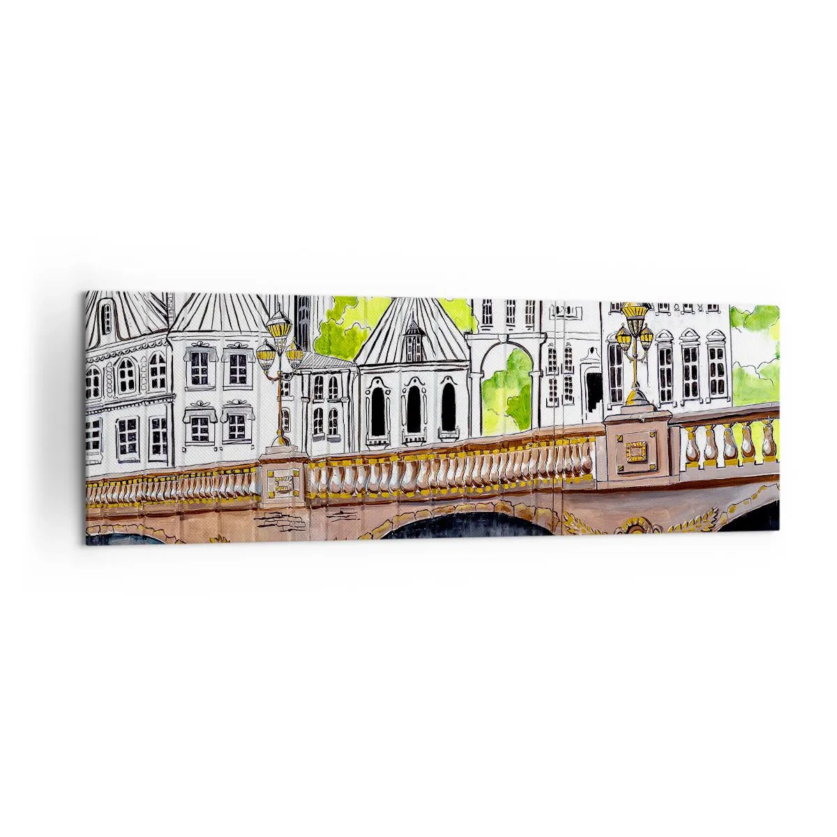 Obraz na plátne - Mesto ako maľované - 160x50 cm