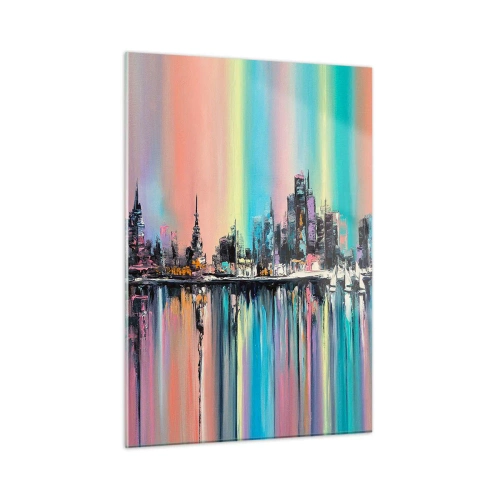 Obraz na skle - Nočný prúd svetla - 50x70 cm