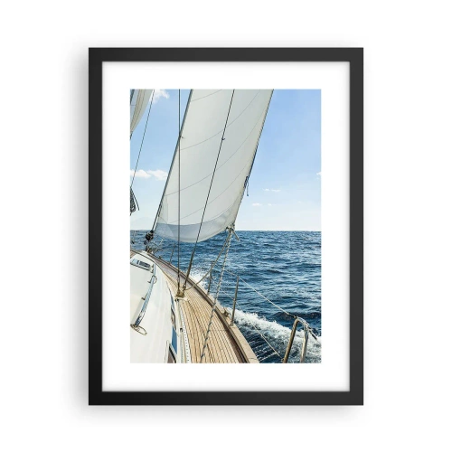 Plagát v čiernom ráme - Ahoj, dobrodružstvo - 30x40 cm