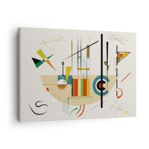 Obraz na plátne - Farebná abstrakcia s geometrickými tvarmi - 70x50cm - A svet sa smeje - Moderná nástenná dekorácia do obývacej izby a spálne ARTTOR