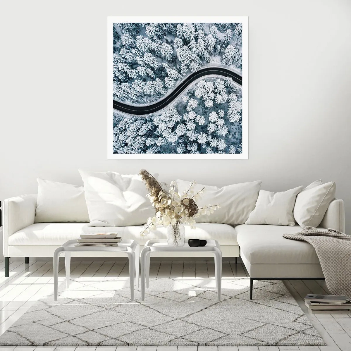 Plagát - Zimným lesom - 50x50 cm