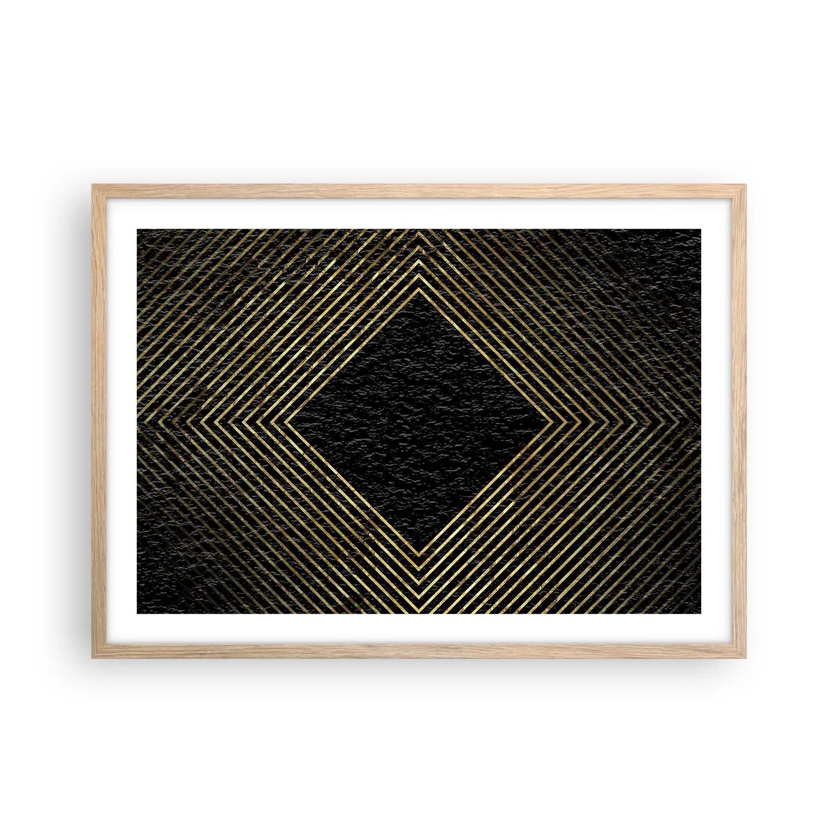 Plagát v ráme zo svetlého duba - Geometria v štýle glamour - 70x50 cm