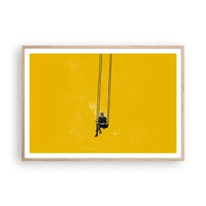 Plagát v ráme zo svetlého duba - Deň ako každý iný - 100x70 cm