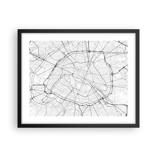 Plagát v čiernom ráme - Kvet Paríža - 50x40 cm