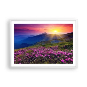 Plagát v bielom ráme - …A okolo vonia kosodrevina a voňajú byliny - 70x50 cm