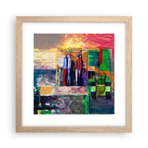 Plagát v ráme zo svetlého duba - Vzťahy a emócie - 30x30 cm