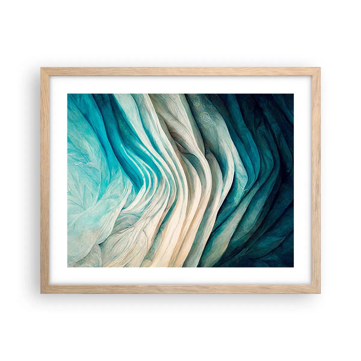 Plagát v ráme zo svetlého duba - Modrá neukojiteľnosť - 50x40 cm