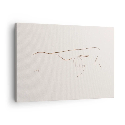 Obraz na plátne - Jemná kresba siluety na svetlom pozadí - 70x50cm - Tvar túžby - Moderná nástenná dekorácia do obývacej izby a spálne ARTTOR