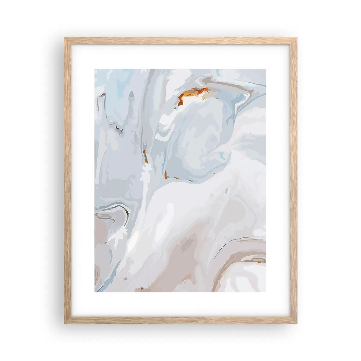 Plagát v ráme zo svetlého duba - Povznesená biela - 40x50 cm