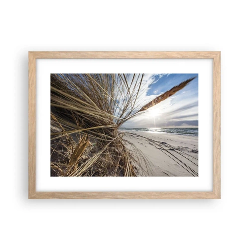 Plagát v ráme zo svetlého duba - Stretnutie živlov - 40x30 cm