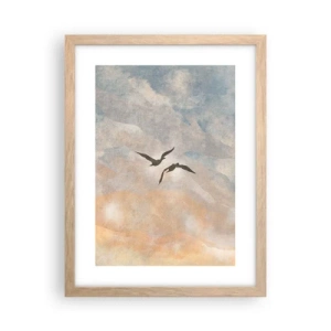 Plagát v ráme zo svetlého duba - Nebeský tanec - 30x40 cm