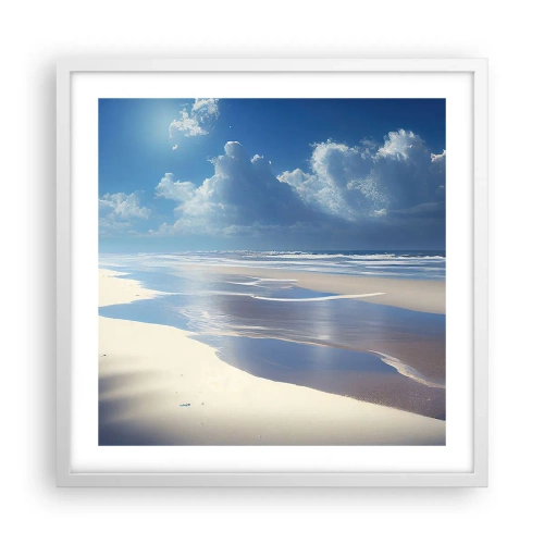 Plagát v bielom ráme - Dovolenka v raji - 50x50 cm