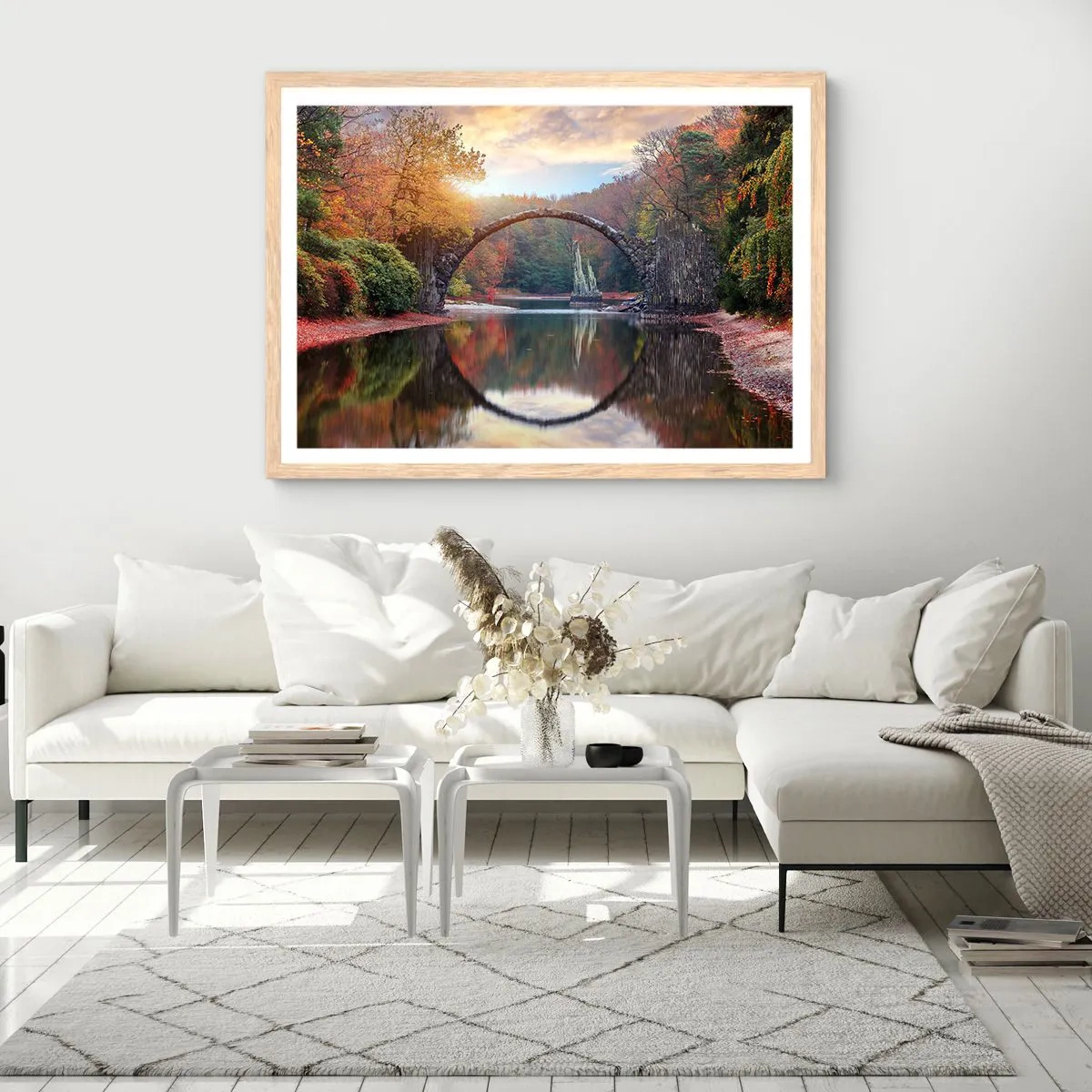 Plagát v ráme zo svetlého duba - Za zrkadlom - 91x61 cm