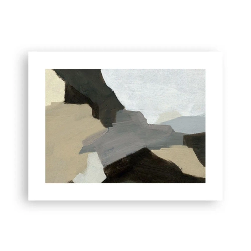 Plagát - Abstrakcia: križovatka šedej - 40x30 cm