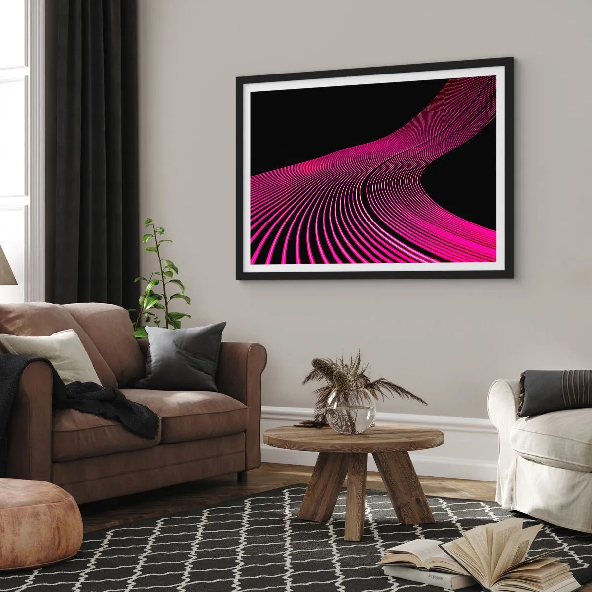 Plagát v čiernom ráme - Bulvár svetla - 40x30 cm