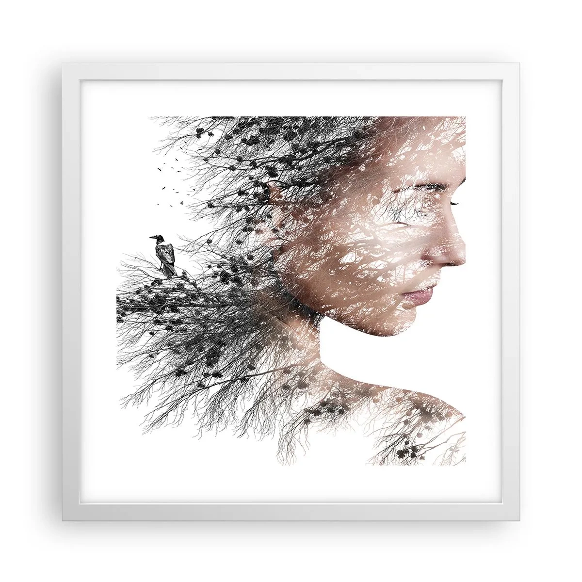 Plagát v bielom ráme - Duch lesa - 40x40 cm