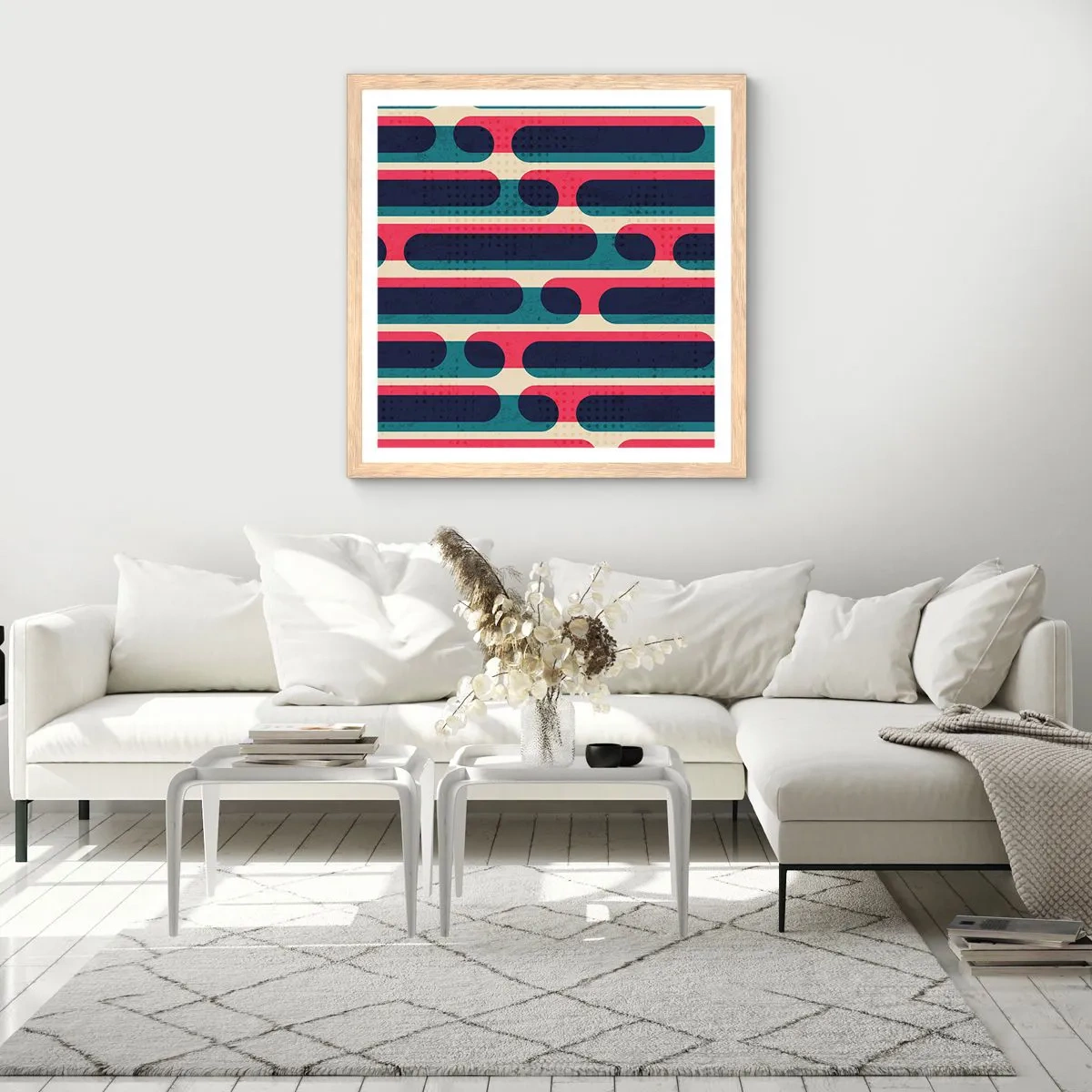 Plagát v ráme zo svetlého duba - Dovnútra a dopredu - 60x60 cm