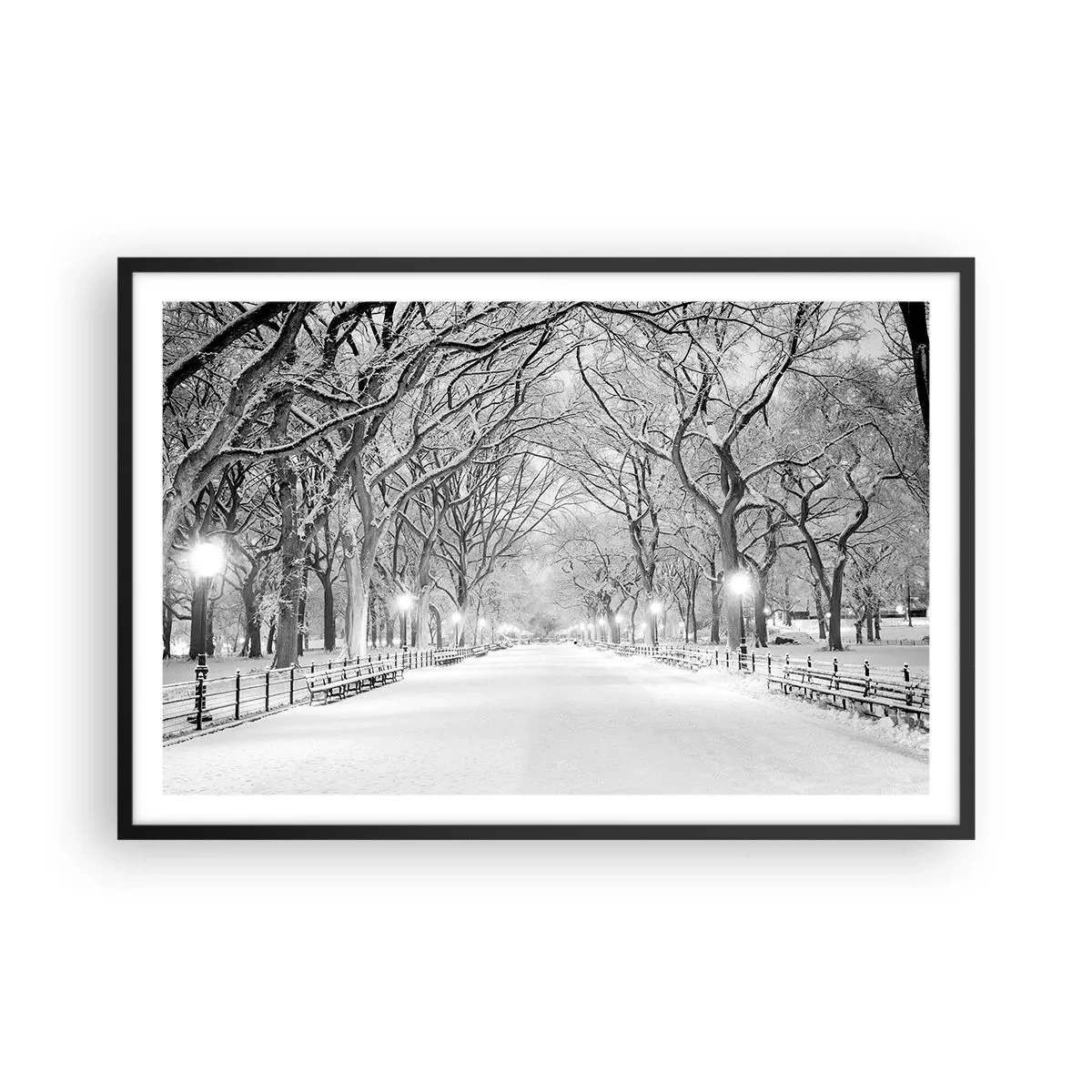 Plagát v čiernom ráme - Štyri ročné obdobia – zima - 91x61 cm
