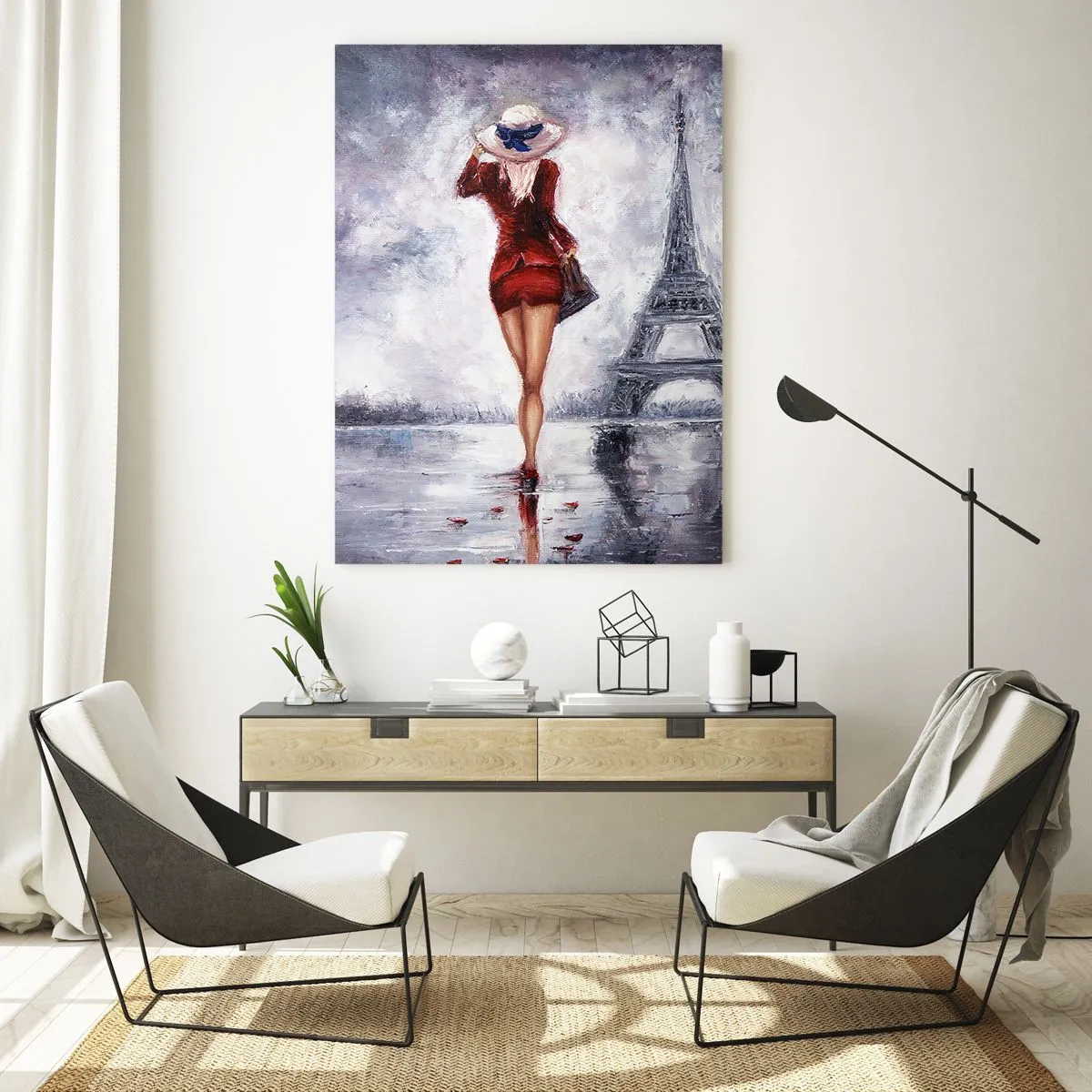 Obraz na skle - Parížske symboly - 50x70 cm