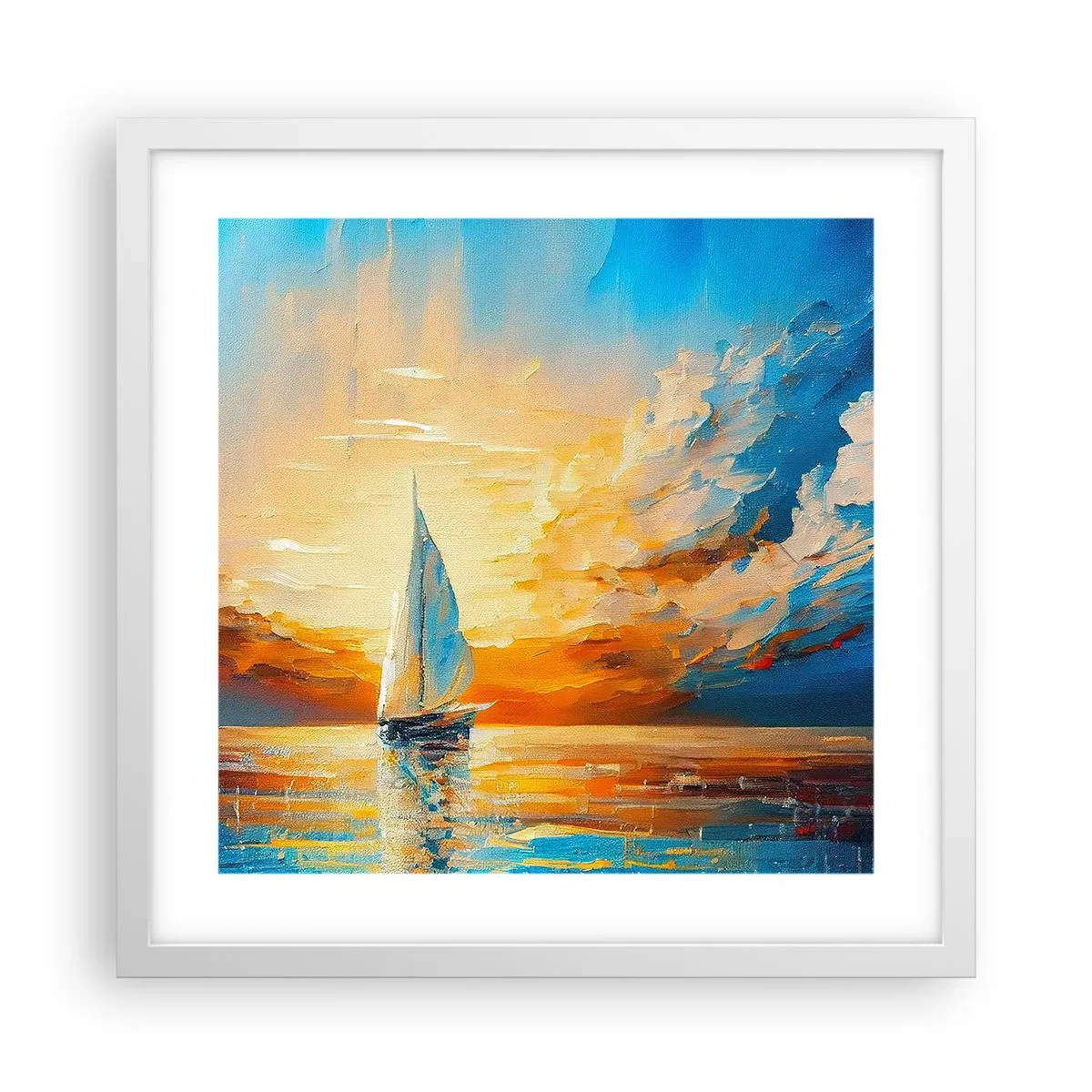 Plagát v bielom ráme - Plavba v zlate - 40x40 cm