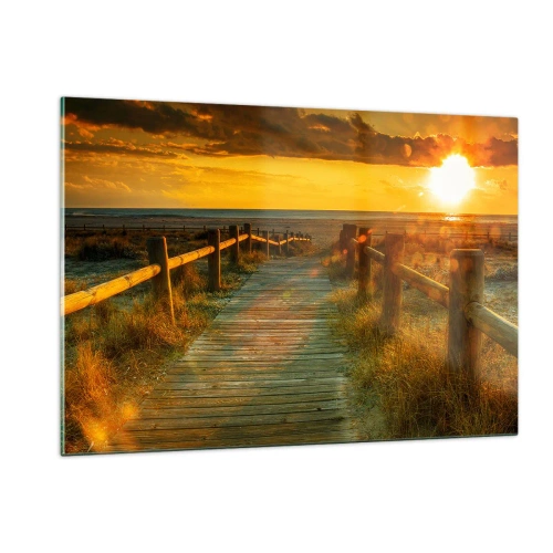 Obraz na skle - Vykúpané v starom zlate - 120x80 cm
