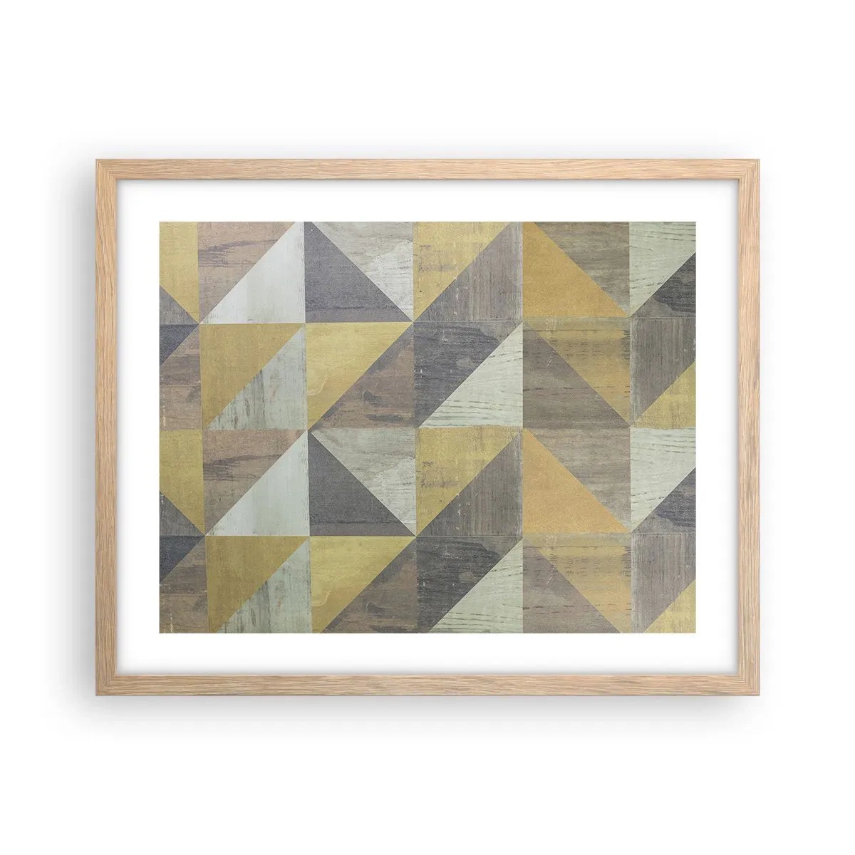 Plagát v ráme zo svetlého duba - V uhle trojuholníka - 50x40 cm